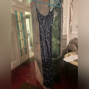 Madewell Crossbody Slip Dress in Navy with White Flower Print